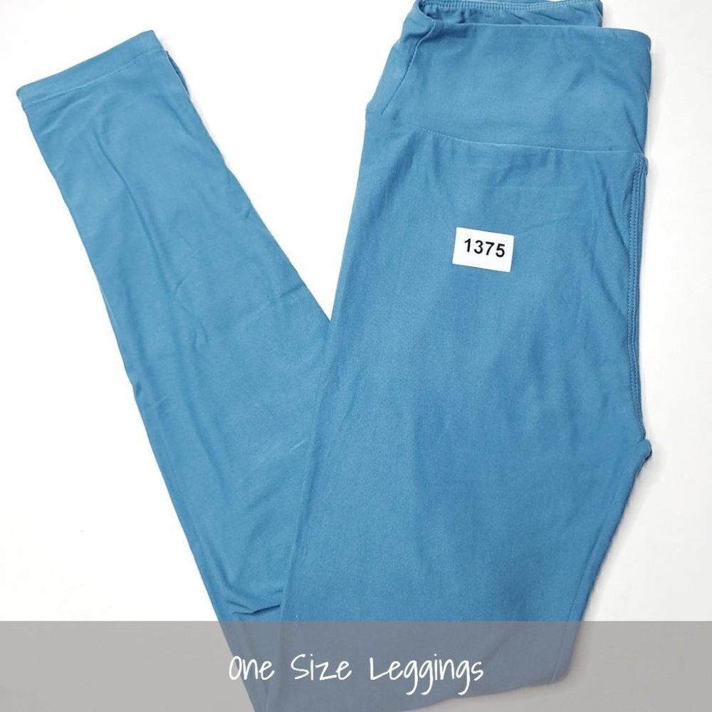 LuLaRoe OS Solid Leggings Blue NEW
